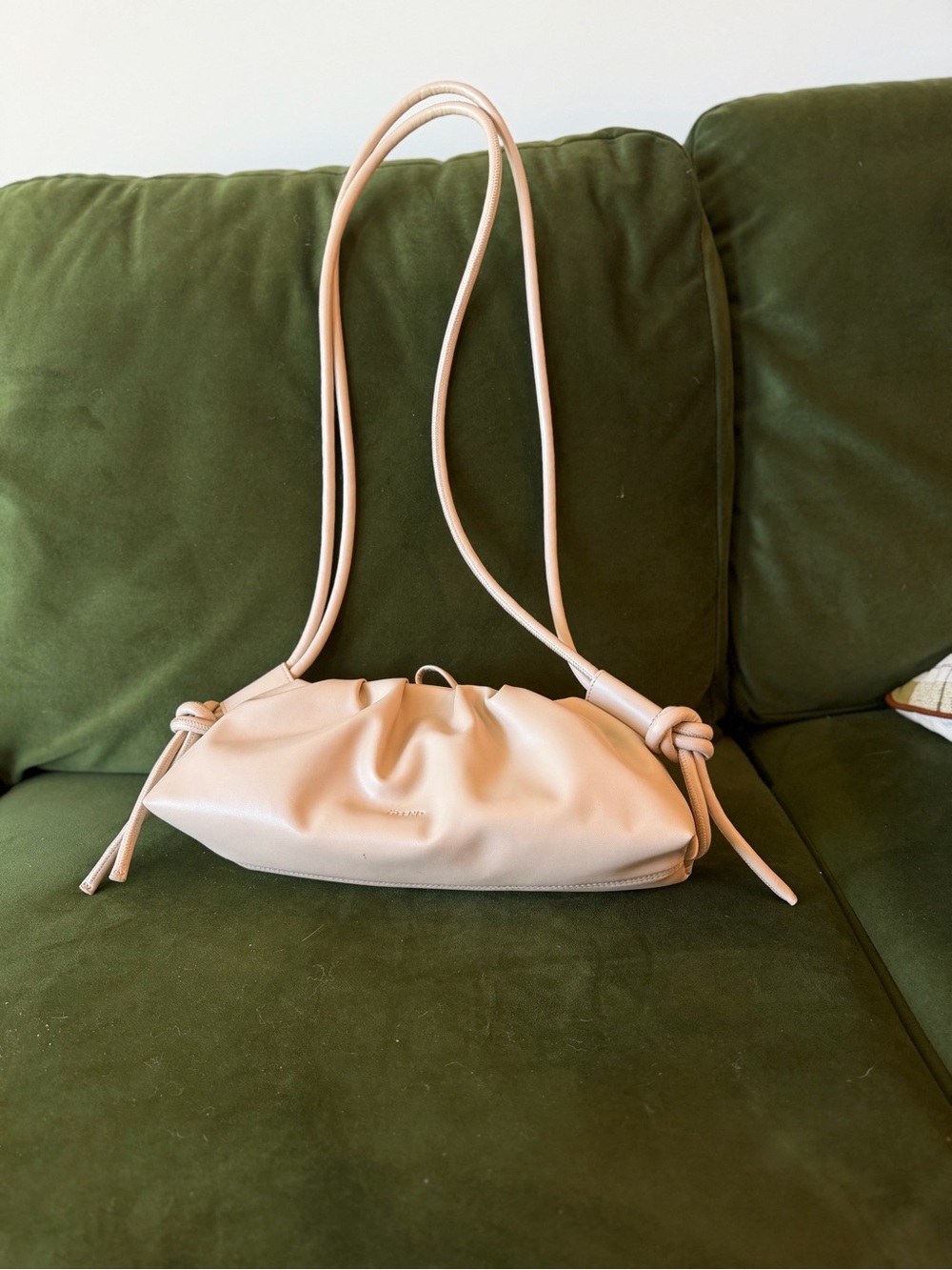 Soft Ruched Shoulder Bag in Light Blush